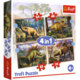 Puzzle 4w1 Ciekawe dinozaury 