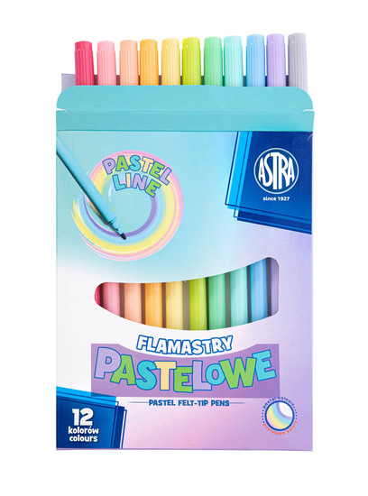 FLAMASTRY PASTELOWE 12 kolorów ASTRA