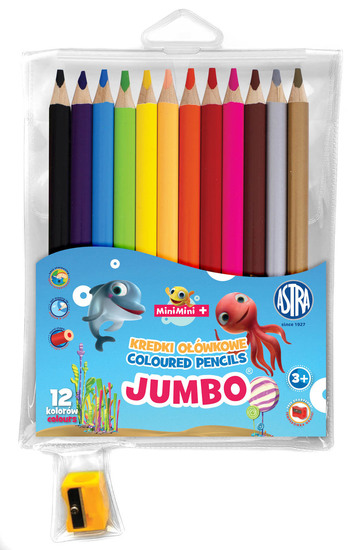 KREDKI OŁÓWKOWE JUMBO 12 KOLORÓW MINI MINI