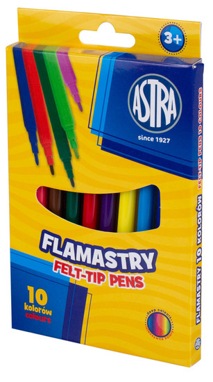 FLAMASTRY 10 kolorów ASTRA