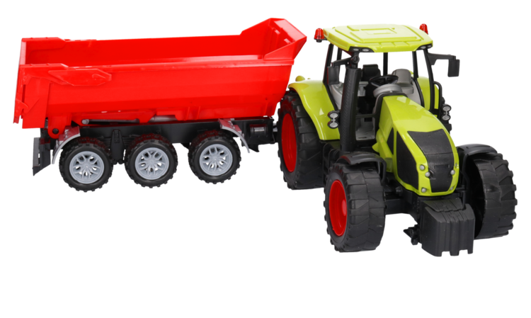 Duży traktor z przyczepą   