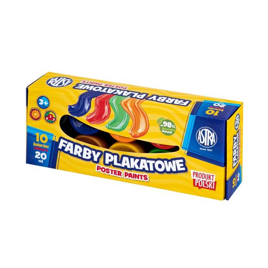 FARBY PLAKATOWE 10 kolorów ASTRA
