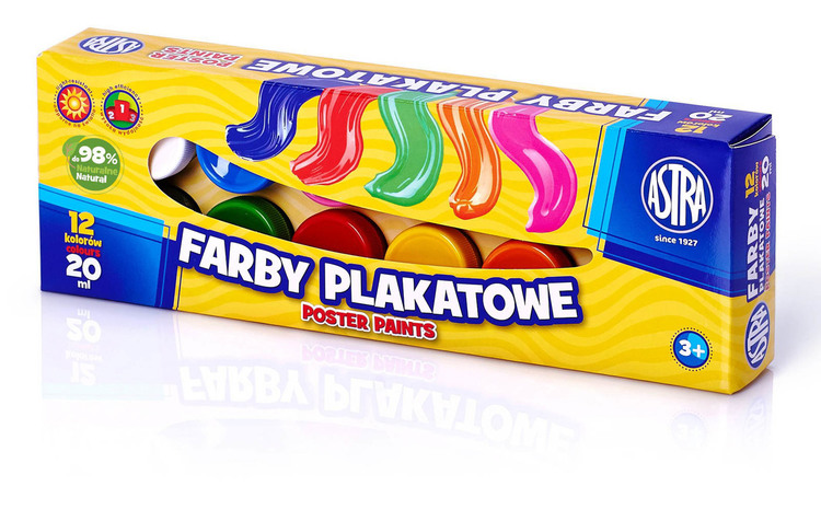 FARBY PLAKATOWE 12 kolorów ASTRA