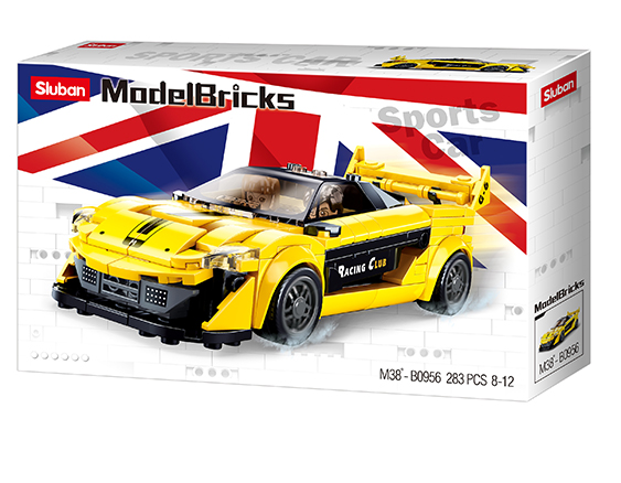 Klocki Sluban auto wyścigowe żółte Model Bricks