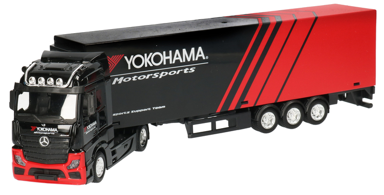 Auto TIR MERCEDES ACTROS z naczepą YOKOHAMA Burago 1:43