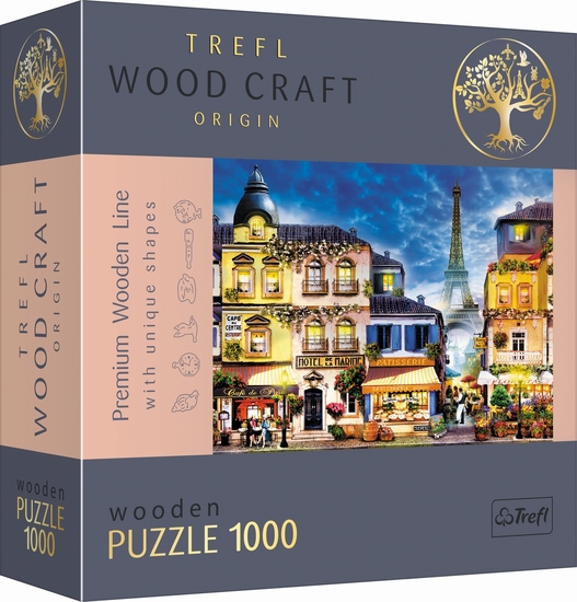 Puzzle 1000 drewniane Francuska uliczka PARYŻ