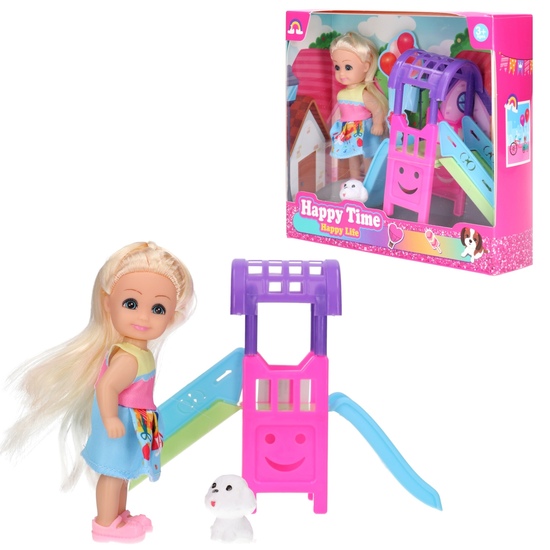 Lalka mini + zjeżdżalnia piesek