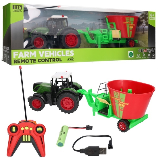 TRAKTOR NA RADIO zdalnie sterowany z przyczepą PASZOWÓZ TRAKTOR NA RADIO zdalnie sterowany z przyczepą PASZOWÓZ