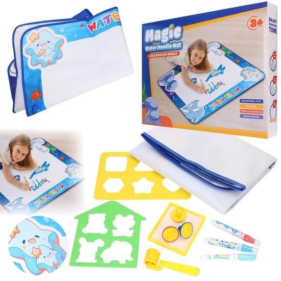 Mega duża mata wodna OCEAN ZABAWY kolorowanka wodna z pisakami