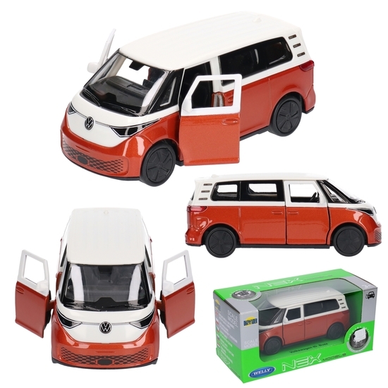 Auto VOLKSWAGEN ID. Buzz model metalowy WELLY - VW ogórek Auto VOLKSWAGEN ID. Buzz model metalowy WELLY - VW ogórek