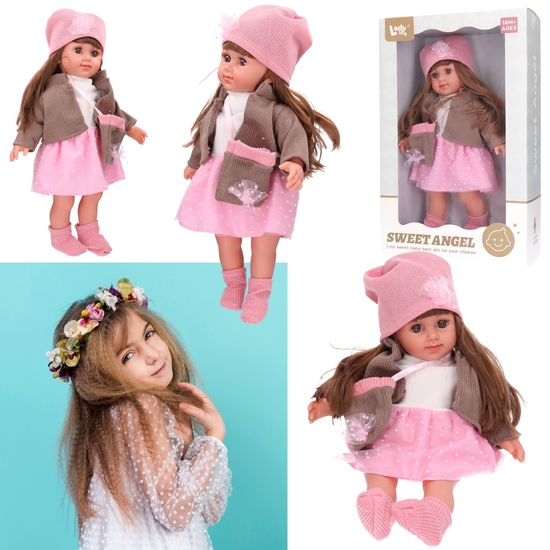 Lalka 36,5cm w sweterku - mówi śpiewa PL SWEET ANGEL promocyjna cena!