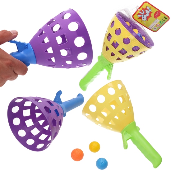 Wyrzutnia piłek ŁAPACZ zabawka zręcznościowa - super kolory