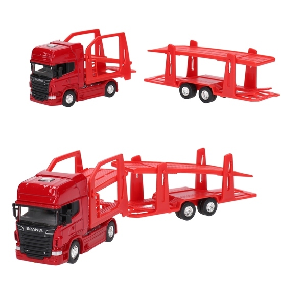 Auto TIR SCANIA V8 R730 1:64 model metalowy WELLY laweta Auto TIR SCANIA V8 R730 1:64 model metalowy WELLY laweta