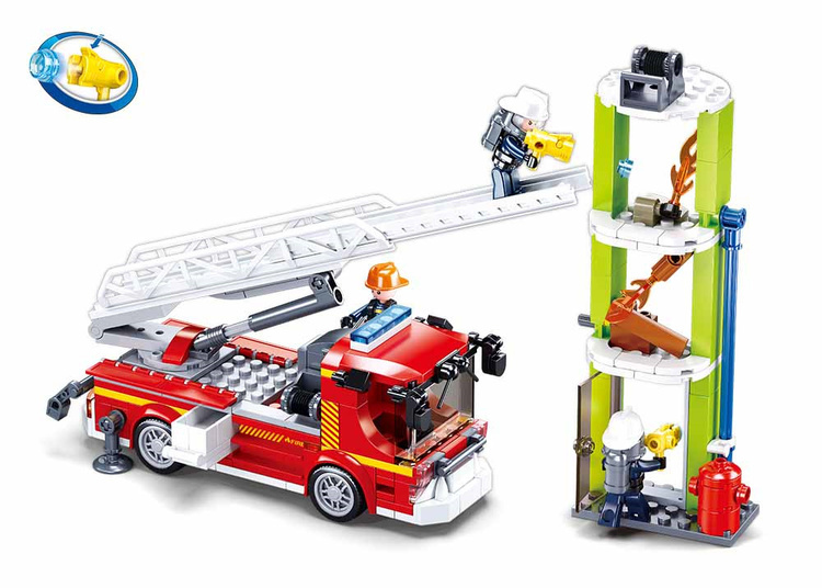Klocki Sluban Fire, Auto drabina strażacka, wieża do ćwiczeń