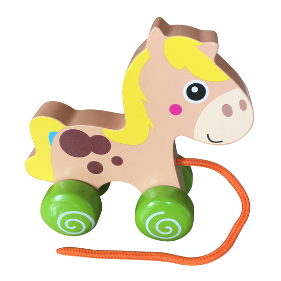 Drewniany konik na smyczy do ciągniecia display Smily Play Drewniany konik na smyczy do ciągniecia display Smily Play