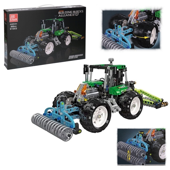 Klocki MEGA TRAKTOR + mulczer i brona talerzowa JIE STAR