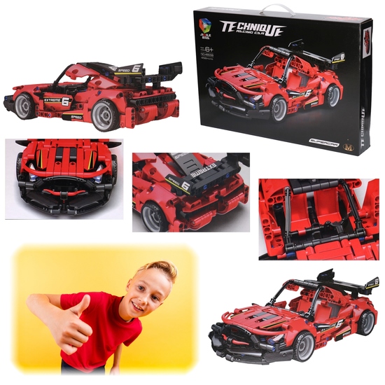 Klocki SAMOCHÓD WYŚCIGOWY czerwone auto sportowe 458el