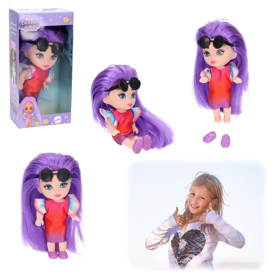 Lalka mini kolorowe włosy