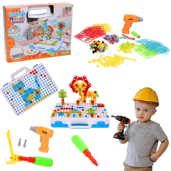 Walizka MAŁY MAJSTERKOWICZ do skręcania śrubki, nakrętki - zestaw kreatywny