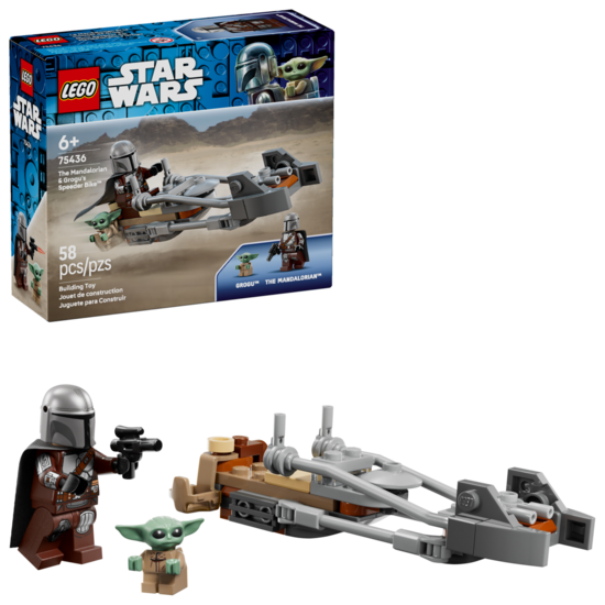 Klocki LEGO STAR WARS Śmigacz Mandalorianina i Grogu