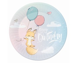 Talerzyki papierowe HAPPY BIRTHDAY LISEK 23cm