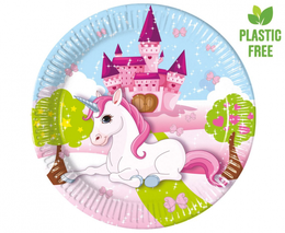 Talerzyki papierowe KONIK UNICORN jednorożec