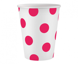 Kubeczki papierowe magenta groszki 6szt