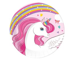 Talerzyki papierowe KONIK UNICORN jednorożec 20cm