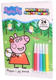 Kolorowanka Świnka Peppa. Numerkowe kolorowanki -Peppa i jej świat