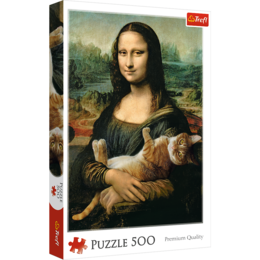 Puzzle 500 Mona Lisa i kot Mruczek 