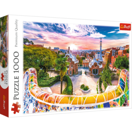 Puzzle 1000 Zachód słońca nad Barceloną 