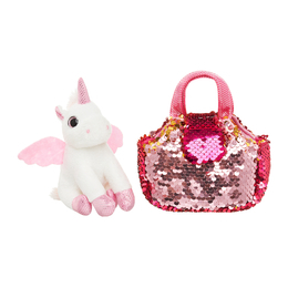 Maskotka mini pluszowy JEDNOROŻEC w cekinowej torbie Smily Play 