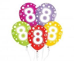 Balony z cyframi 8 na urodziny 5szt