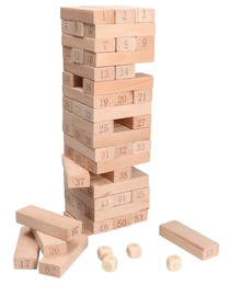 WIEŻA drewniana JENGA gra zręcznościowa 54el