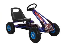 GOKART niebieski pompowane koła
