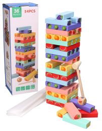 WIEŻA drewniana JENGA gra zręcznościowa 54el