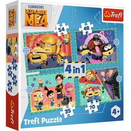 Puzzle 4w1 Zwariowane MINIONKI
