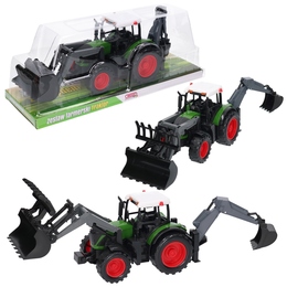Traktor z turem i łyżką koparki