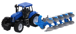 Traktor z pługiem, maszyna rolnicza