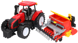 Duży traktor z siewnikiem maszyna rolnicza 