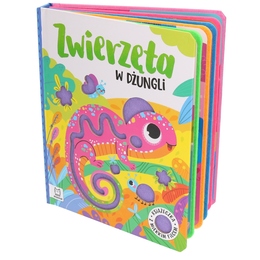 Sensoryczna książka ZWIERZĘTA W DŻUNGLI - książeczka z filcem