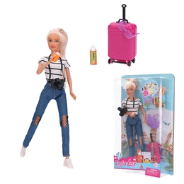 Lalka DEFA LUCY podróżniczka z walizką