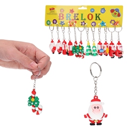 Brelok świąteczny MIKOŁAJ CHOINKA 12szt 