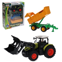 Traktor zestaw z maszynami 6w1 MAŁY FARMER światło dźwięk