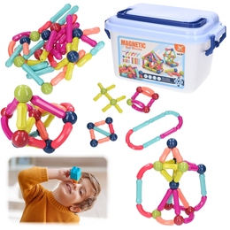 JUMBO klocki magnetyczne 42el w wiaderku