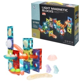 Klocki magnetyczne KULECZKOWY TOR 49el świecący Klocki magnetyczne KULECZKOWY TOR 49el świecący