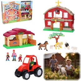 Farma stodoła, zagroda, zwierzęta, traktor - duży zestaw MAŁY FARMER