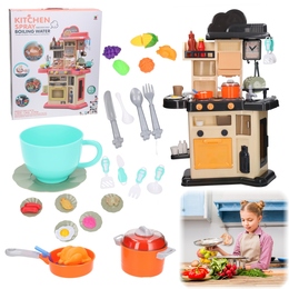 Zabawka KUCHNIA z parą, światełka dźwięki akcesoria