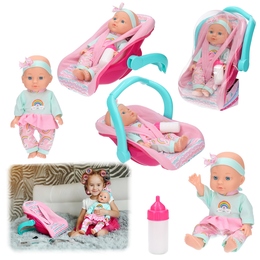 Lalka bobas + nosidełko, fotelik do auta