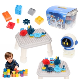 Kreatywne klocki + stolik ASTRONAUTA 82el